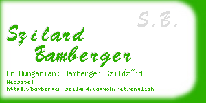 szilard bamberger business card